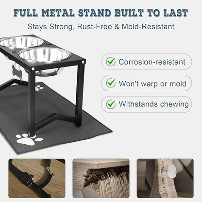 Elevated Dog Bowls, Metal Raised Dog Bowl Stand - Image 4