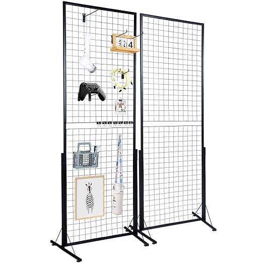 VEVOR 2 x 5.6 in Grid Wall Panels, 2 Packs Wire Gridwall Display Racks Tower by VEVOR