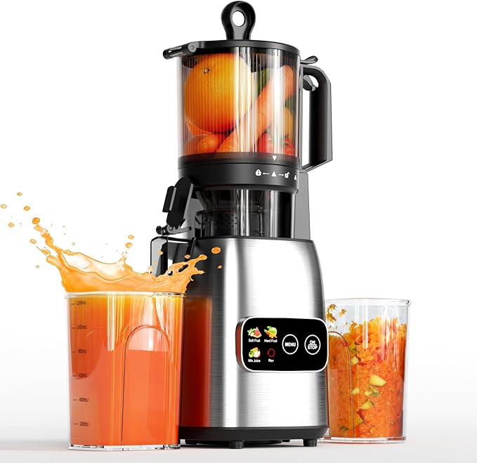 Juicer Machines, 5.4" Extra Large Feed Chute Cold Press Juicer, Juice Maker by Kndko