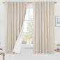LAMIT 100% Blackout Linen Curtains 63 Inches Long, Linen Textured Living Room by LAMIT