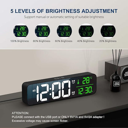Hournor Digital Clock for Bedroom, Digital Wall Clock for Living Room Decor - Image 3