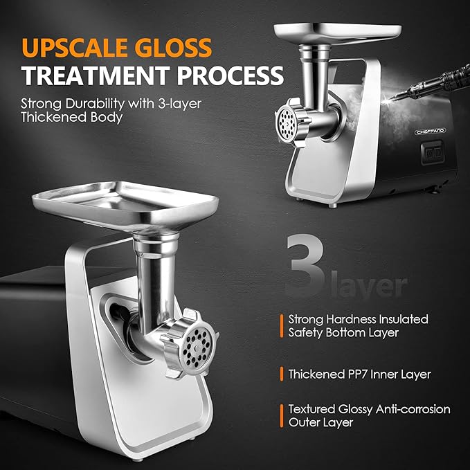 CHEFFANO Meat Grinder Electric, 350W Electric Meat Grinder, Molino De Carne - Image 6