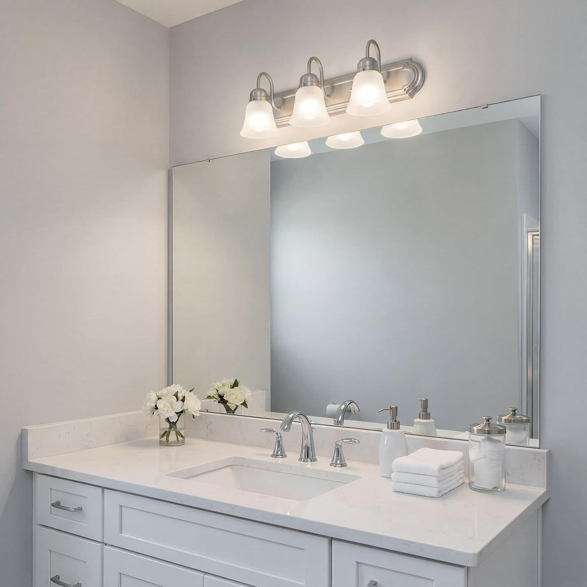 Kichler 3-Light Bathroom Vanity Light, Brushed Nickel