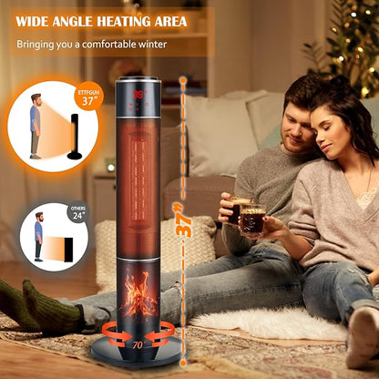 Portable Electric Space Heater for Large Room 37" Ceramic Tower Heater - Image 3