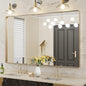 LOAAO 60”X36” Gold Bathroom Mirror, Rounded Rectangle Gold Frame Mirror by LOAAO