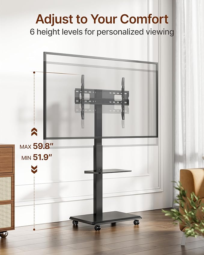ECOTINY Steel Base Rolling TV Stand - Image 5