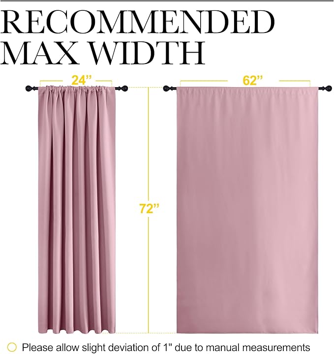 NICETOWN 2 Panels Blackout Curtains, Rod Pocket Window Curtains Room Darkning - Image 6