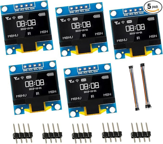 EPLZON 5 Pack 0.96 inch OLED IIC Display Module 128x64 Pixel Mini Self-Luminous by EPLZON