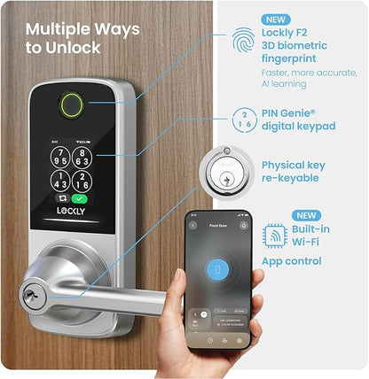 Lockly Smart Lock Secure Pro, Fingerprint Door Lock, Keyless Entry, Built-in - Image 3