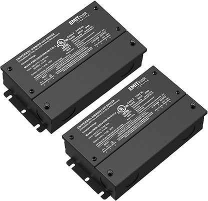 EMITEVER Dimmable Led Driver, 2 Packs 30W AC 110V-277V to DC 24V Transformer by EMITEVER