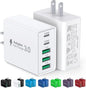 USB C Wall Charger, 60W 5-Port PD Fast USB C Charging Block, 2USB C+3USB A by Dulums