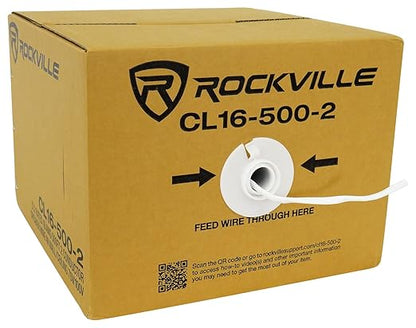 Rockville CL16-500-2 16 AWG 500ft Speaker Wire CL2 Rated In-Wall Ceiling by Rockville