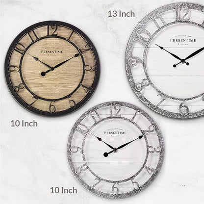 Presentime & Co 10" Farmhouse Series Wall Clock, Cottage Style, Vintage Design - Image 5