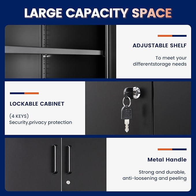 Yizosh Metal Storage Locking Cabinet - Image 7