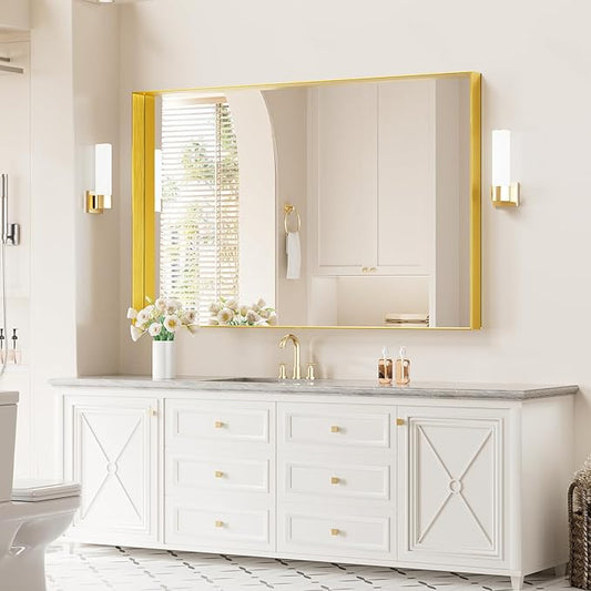 Koonmi 30x48 Inch Metal Framed Bathroom Mirror by KOONMI