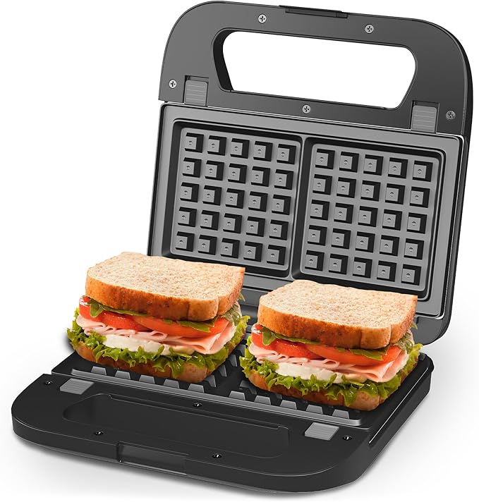 3 in 1 Electric Sandwich Maker, Panini Press Grill and Waffle Iron Set by LightUpLife