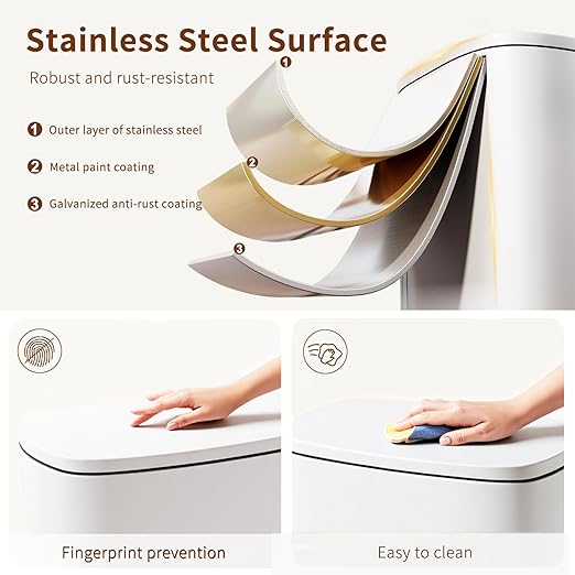 PayLessHere Stainless Steel Trash Can - Image 3