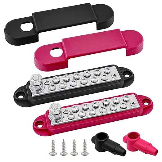 1/4" Stud Power Distribution Block Bus Bar by Ampper