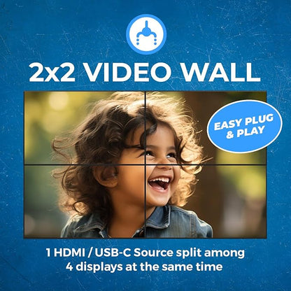 OREI 4K 2x2 HDMI or USB-C Video Wall Controller Processor Display Upto 4K 60hz - Image 6