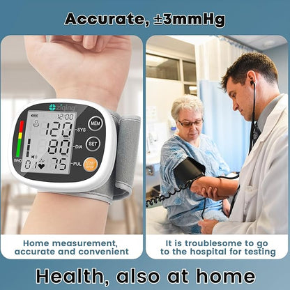 Wrist Blood Pressure Monitor for Home Use, Rechargeable Bp Machine Automatic - Image 2
