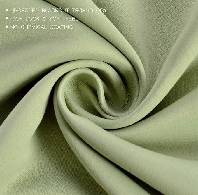 MIUCO Room Darkening Soild Grommets Blackout Curtains Panels - Image 4