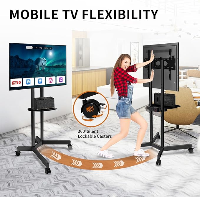 Solid Grace Rolling TV Stand - Image 4