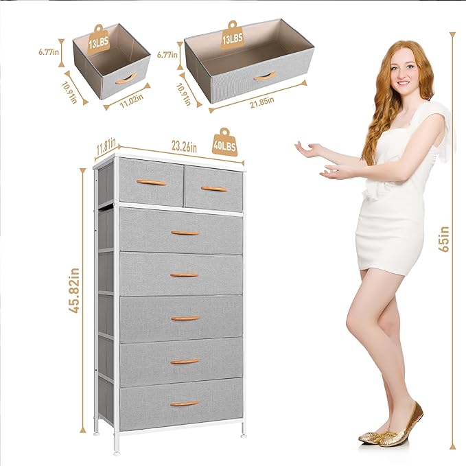Mifuro Tall Dresser for Bedroom, Vertical Storage Organizer Tower - Image 3