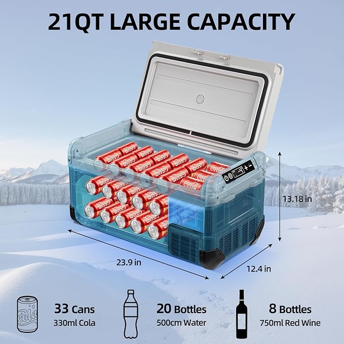 12V Car Refrigerator, 21QT Portable Fridge Freezer - Image 7