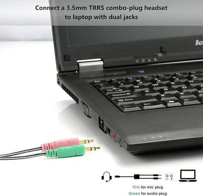 MillSO Headphone Splitter for Computer CTIA 3.5mm TRRS Female to Dual TRS Male - Image 3