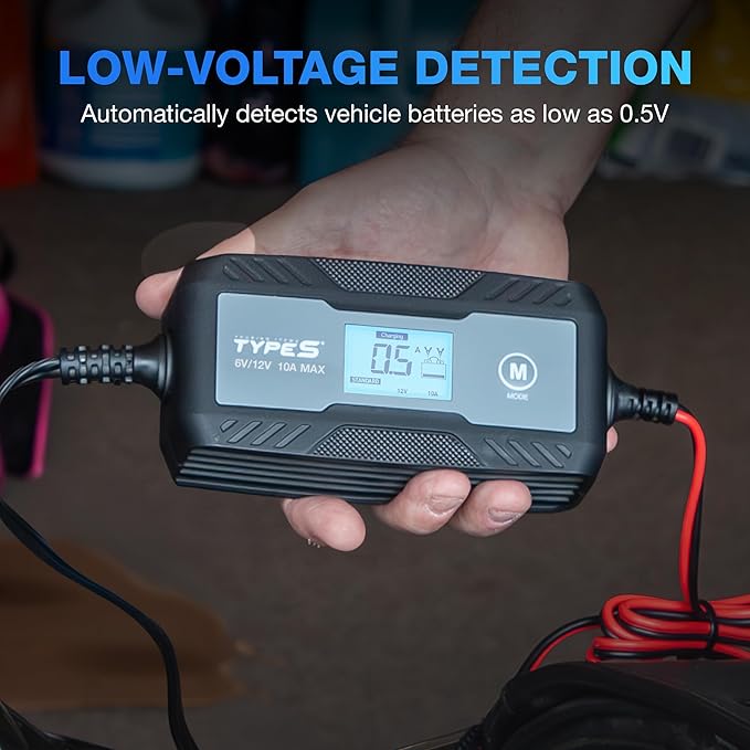 Type S 10A Smart Battery Charger & Maintainer, 6V & 12V Fully Automatic Trickle - Image 4