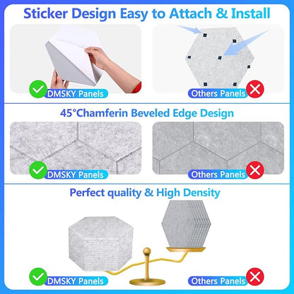 18 Pack Hexagon Acoustic Panels - Image 2