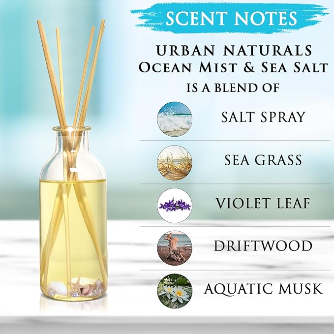 Urban Naturals Ocean Mist & Sea Salt Reed Diffuser Set | Made - Image 4