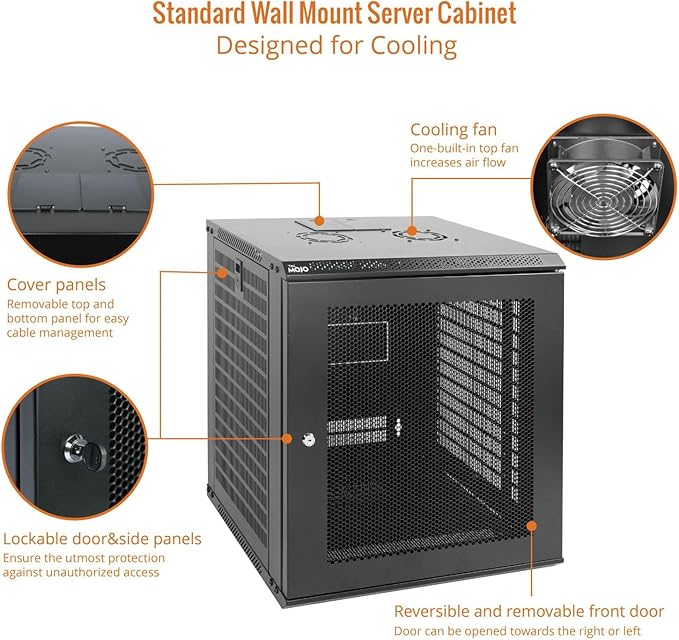 Tecmojo 12U Wall Mount Rack Network Cabinet - Image 3
