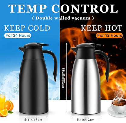 Norme 2 Pcs Thermal Coffee Carafe Insulated Stainless Steel Coffee Carafe - Image 2