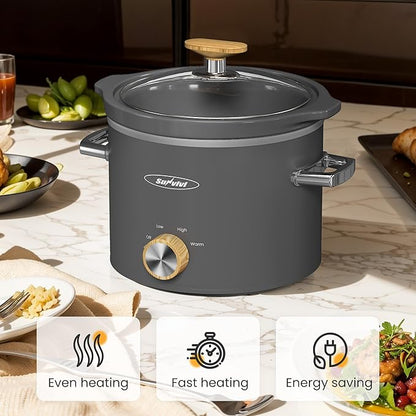 Sunvivi 2 Quart Slow Cooker, Small Slow Cooker - Image 2