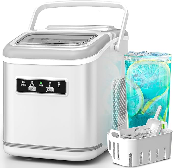 Countertop Ice Maker Machine, Portable Compact Small Bullet Ice Maker by Electactic