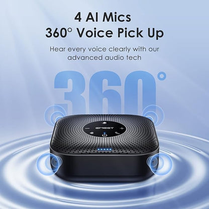 EMEET Conference Speakerphone M0 Plus, 4 AI Mics 360° Voice Pickup, Noise - Image 2