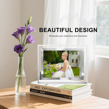 5x7 Picture Frame, Glass Photo Frame 5 by 7 for Tabletop, Clear Mirror Photo Frames, Silver, 1 Pack
