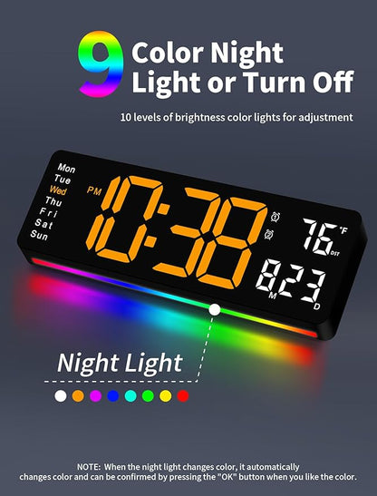 MASHI Digital Wall Clock, Auto-Dimming Wall Clock - Image 3
