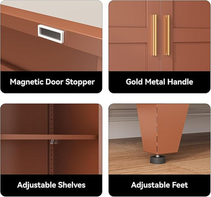 COFaR 71" Classic Pantry Cabinet in Brown, 5-Tier Storage - Image 4