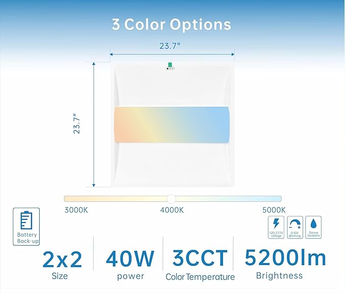 2x2 FT Center Basket LED Troffer Panel Light - Image 4