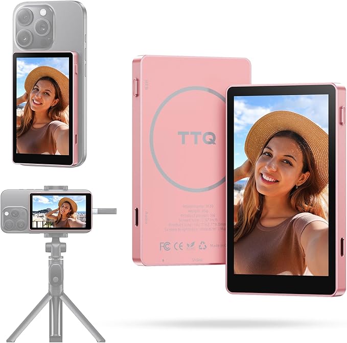 Vlog Selfie Monitor Screen, Magnetic Phone Vlog Selfie Monitor Screen 4K 60fps by TTQ