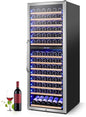 24" Wide Dual-Zone Wine Fridge 154-Bottles, Tall Freestanding/Built-in Wine by Velivi