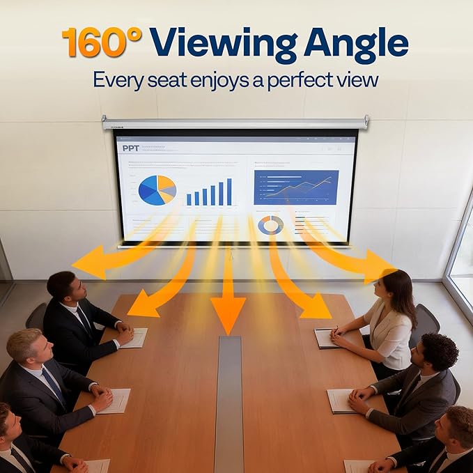 VIVOHOME 100 Inch 16:9 Pull Down Projector Screen, HD 4K Retractable Movie - Image 7