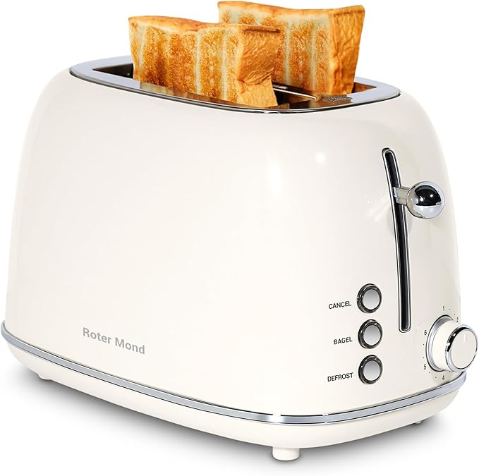 Roter Mond 2 Slice Toaster Retro Stainless Steel by RoterMond