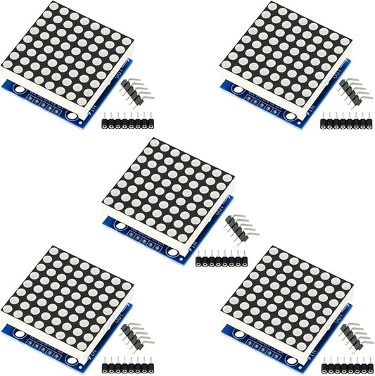 MTDELE 5Pcs MAX7219 5V 8 * 8 Dot Matrix LED Display Module Kit Control by Unknown