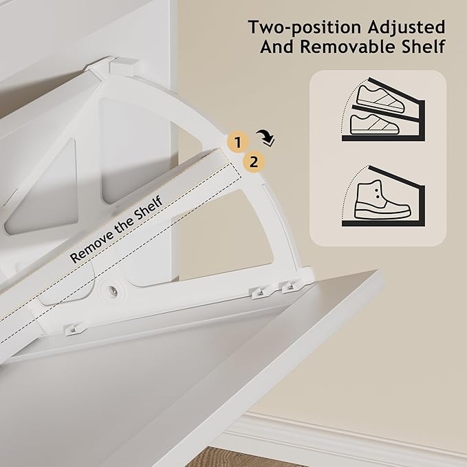 EOYUTLLY Shoe Cabinet Storage for Entryway, Narrow Shoe Rack Cabinet - Image 5