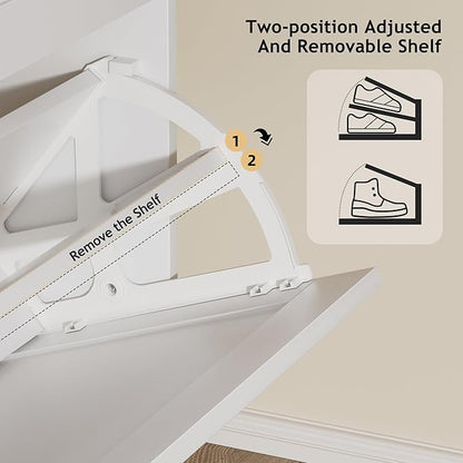 EOYUTLLY Shoe Cabinet Storage for Entryway, Narrow Shoe Rack Cabinet - Image 5