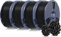 sunlu pla+2.0 3d printer filament, black, 4-pack (4kg), main product view