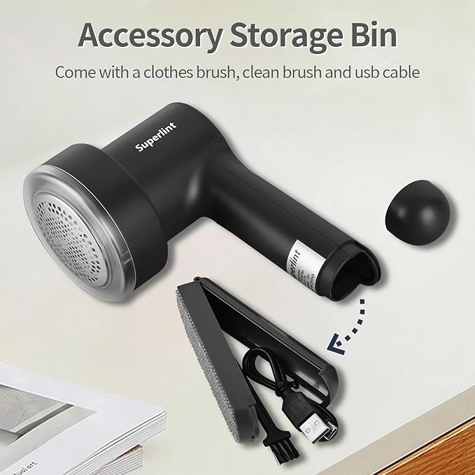SUPER LINT Electric Fabric Shaver Electrostatic Brush, LED Display, - Image 4